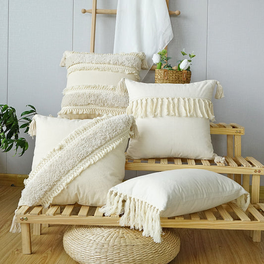 Home Fashion Boho Ethnic Tufted Pillowcase